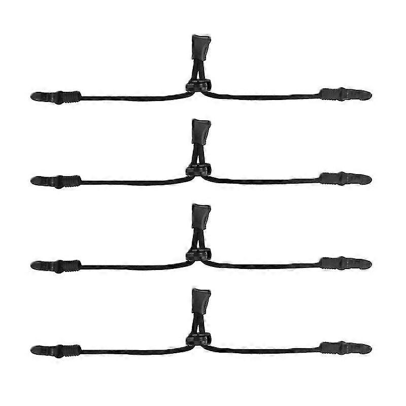 4pcs Convenient Mask Extension Cords Adjustable Mask Nylon Lanyards (Black)