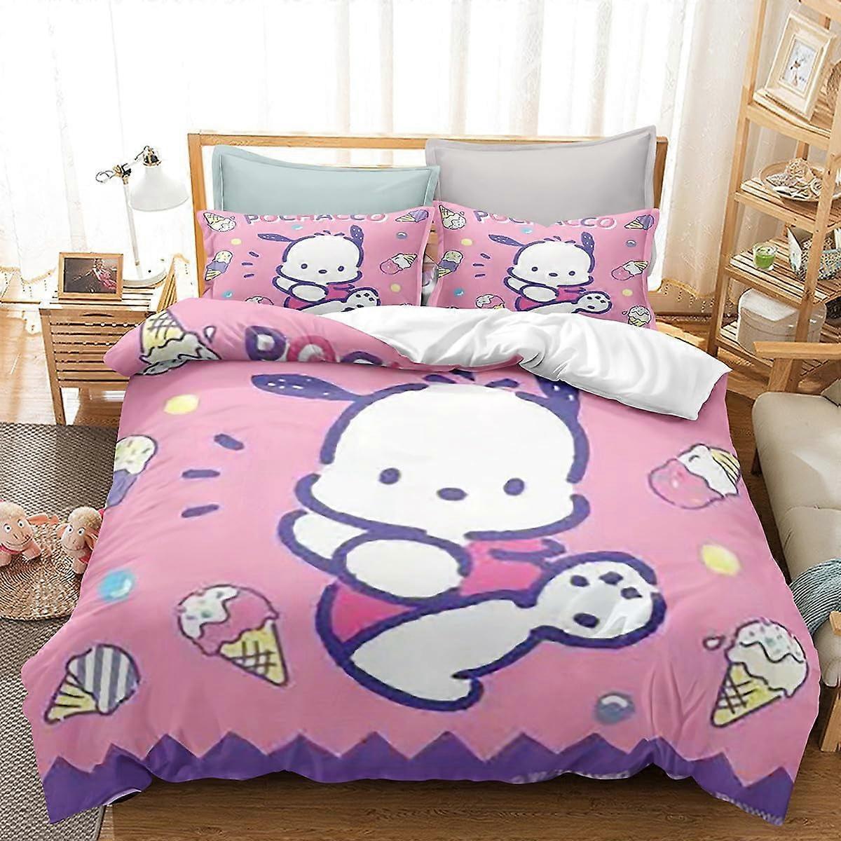 i628 Anime 3dílná sada povlečení pro chlapce dívky dospělé 3D tištěné kreslené povlečení povlečení na přikrývku lehký povlak na přikrývku se 2 povlaky na polštář měkké