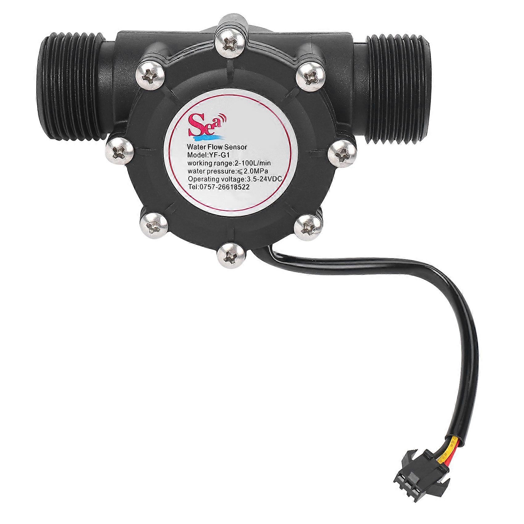 1Pcs Water Sensor DN25 DC3.5-24V 1 Inch 2-100L/Min Hall Flowmeter Heat Pump Water Heater Meter Swit
