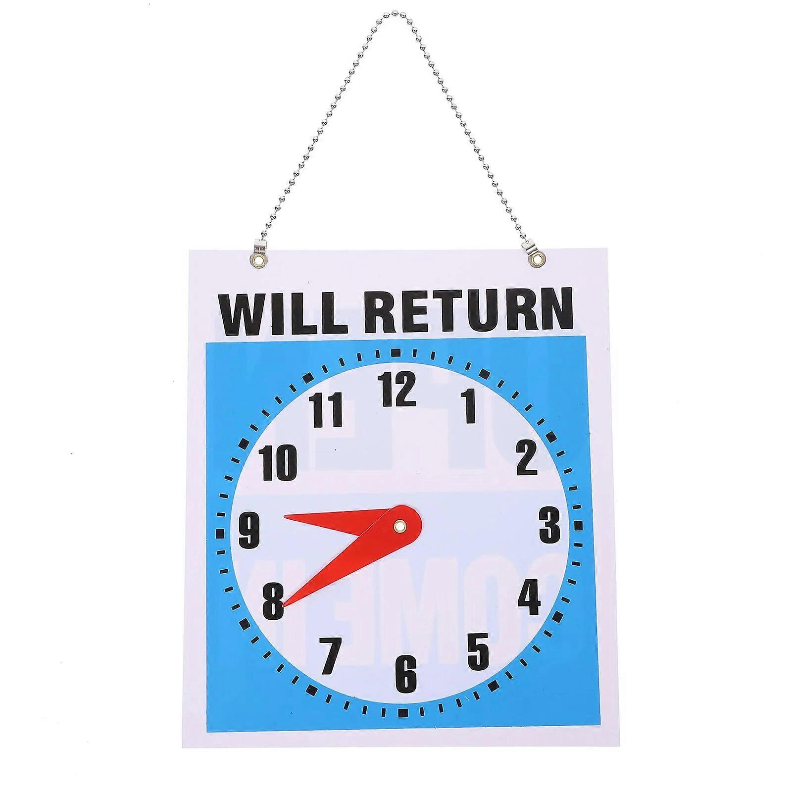 Be Back Sign with Clock Will Return Door Sign Open and Closed Signs for Shops Close Door Sign Open Sign