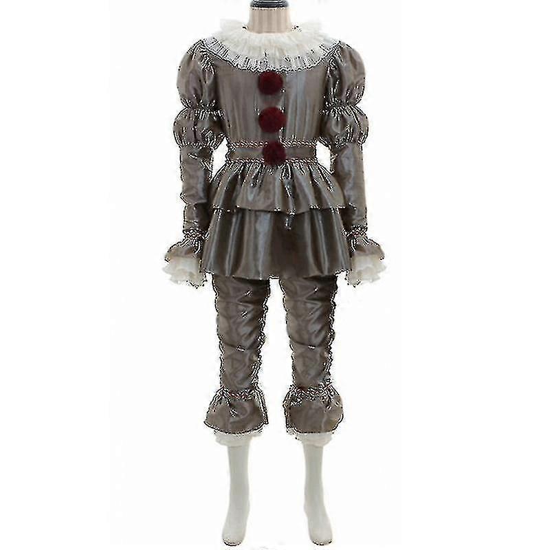 Mens Pennywise Clown Suit Outfit Set Costume Adults Fancy Dress Clothes Halloween Party
