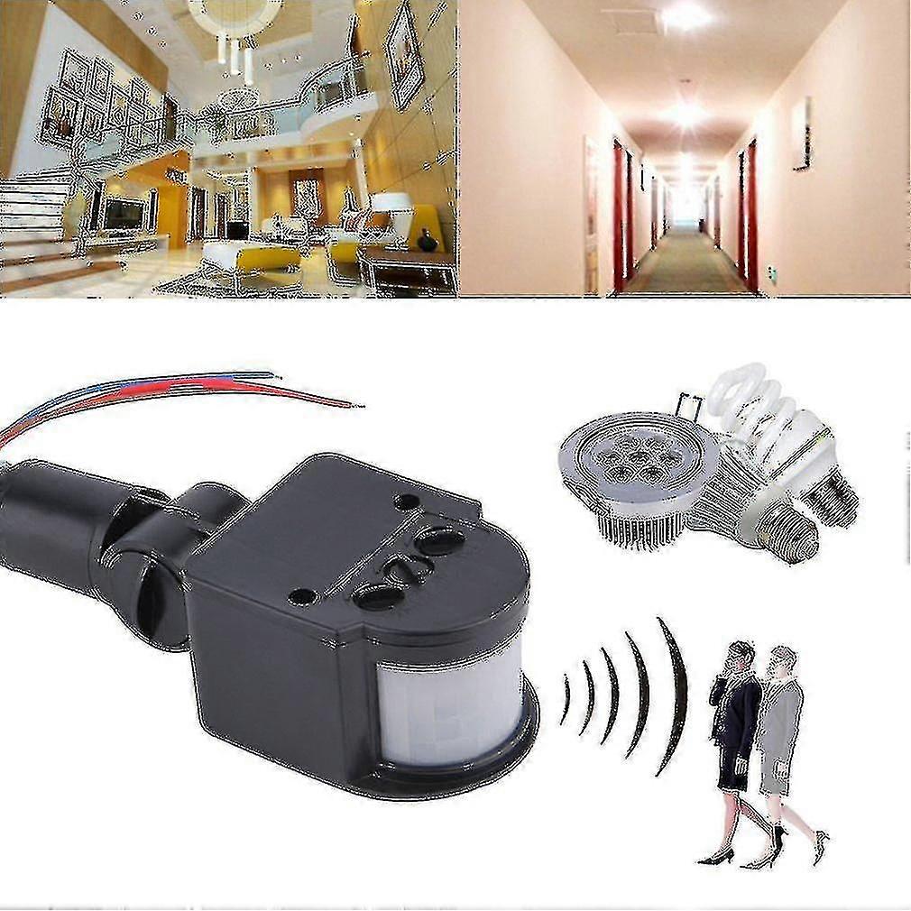 Outdoor Automatic Infrared Pir Motion Sensor Switch Detector For Led Lights, 1 Piece, Grey