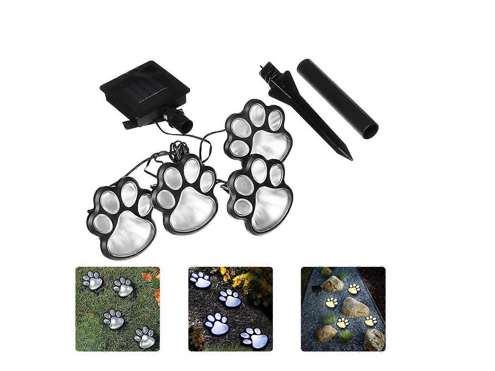 Solar Powered Paw Print Design Garden Lights