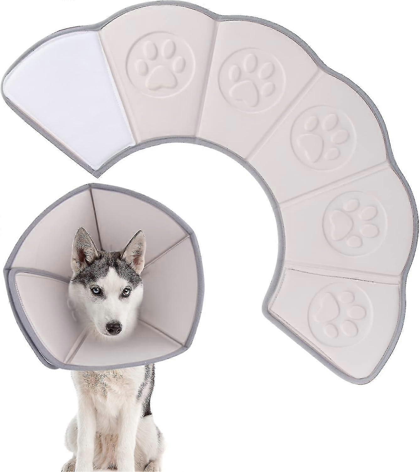 L Recovery Dog Cone Collar After Surgery, Soft Adjustable Pet Dog Cone Recovery Collar for Medium Dogs, Prevent Dogs from Touching Stitches Biting Lic