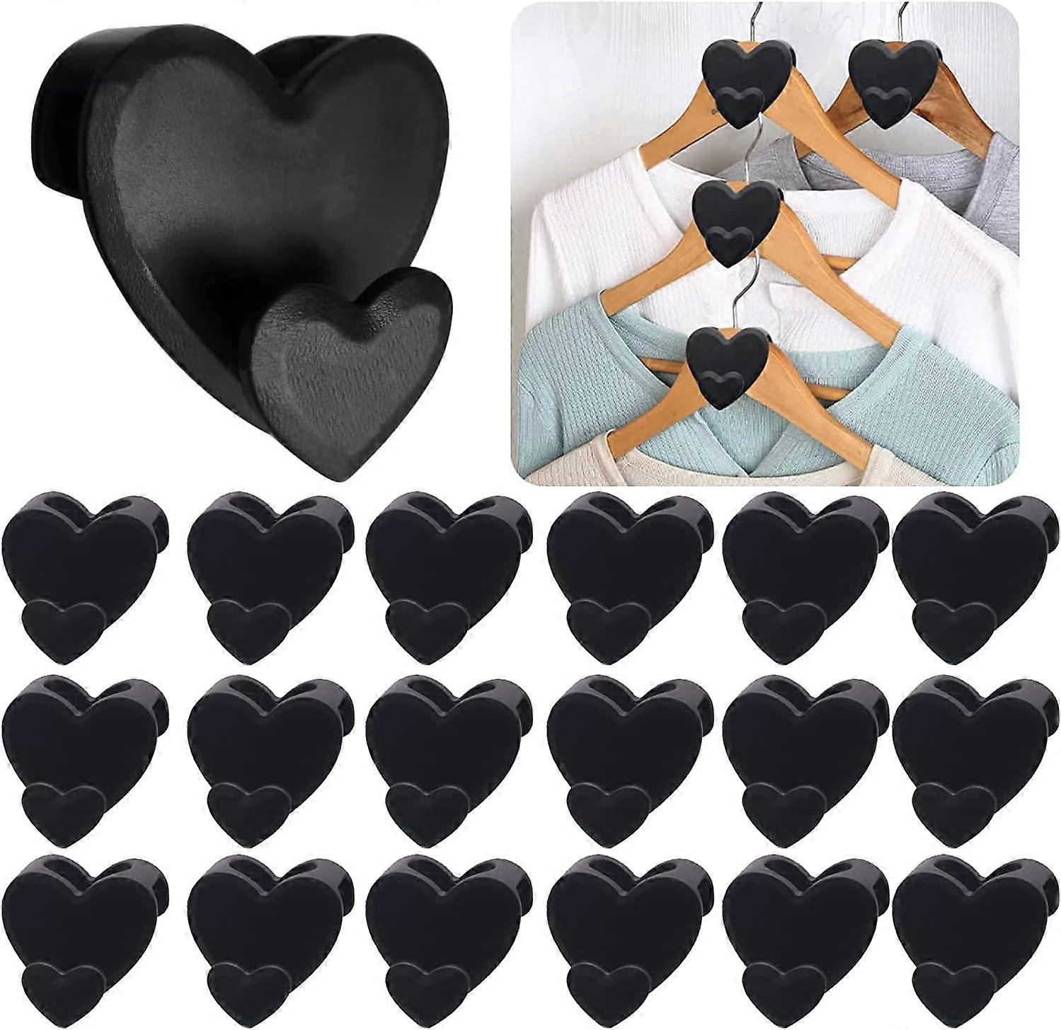 18PCS Heart-Shaped Clothes Hanger Connector Hooks with Space Heart Triangular for Hangers, Closet Space Savers,2024 Ping