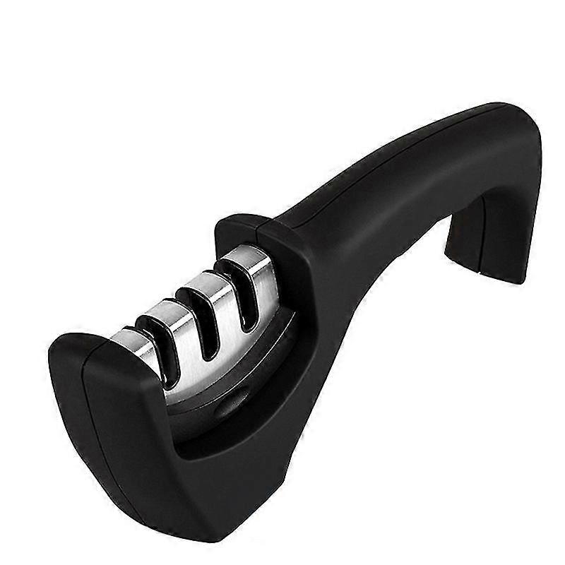 مبراة سكين من المستوى 3 لشحذ سكاكين المطبخ - تصميم مريح مع قبضة قاعدة قوية - أداة شحذ اليد لاستعادة واستعادة