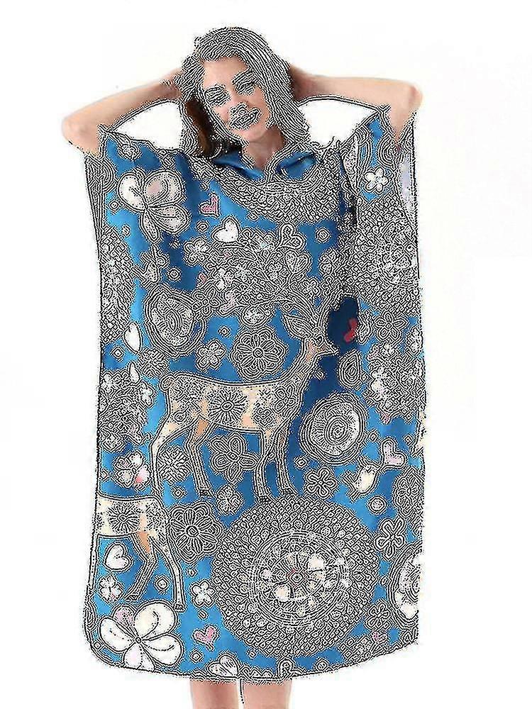 Poncho Towel Changing Robe Surf Beach Snorkeling Swim Changing Towel Bathrobe Cloak