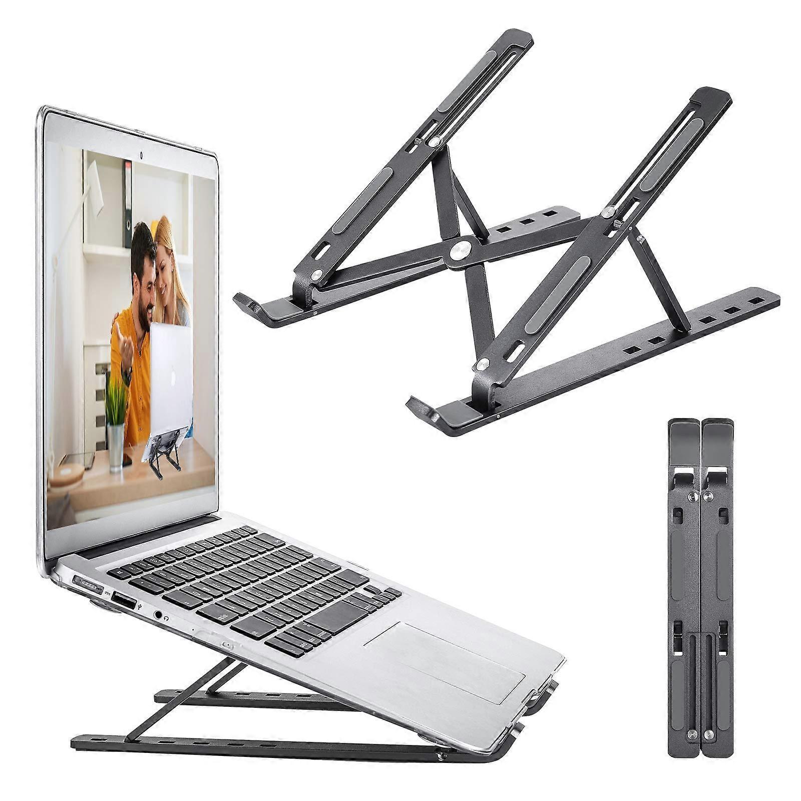 Laptop Stand,Height Adjustable Heat Dissipation Desktop Stand,Foldable Anti-Slip Computer Holder Silve