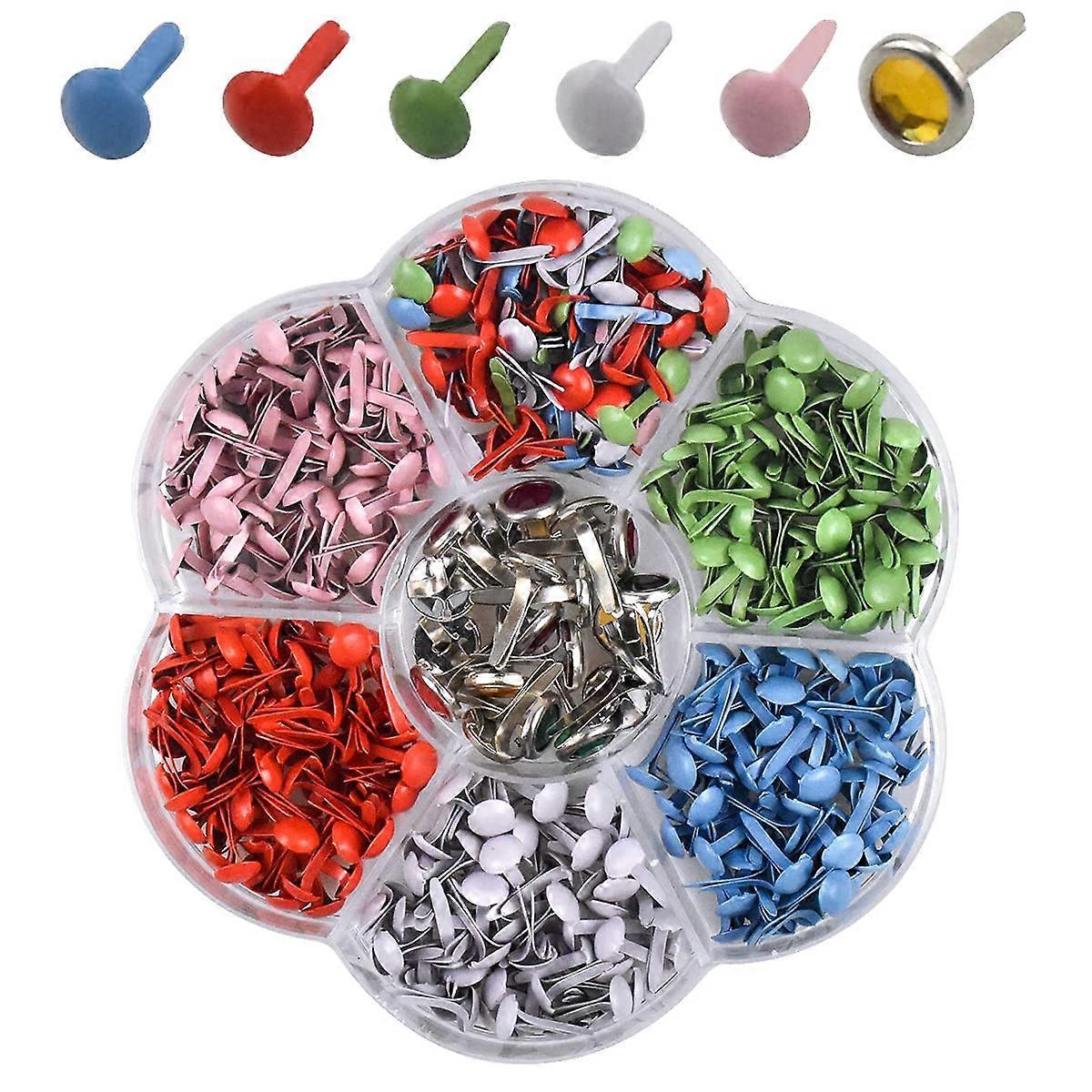 320 Pcs Split Pins Scrapbooking Brads Round Colorful Metal Pastel Craft Brads Paper Fasteners for Craft DIY Stamping Home