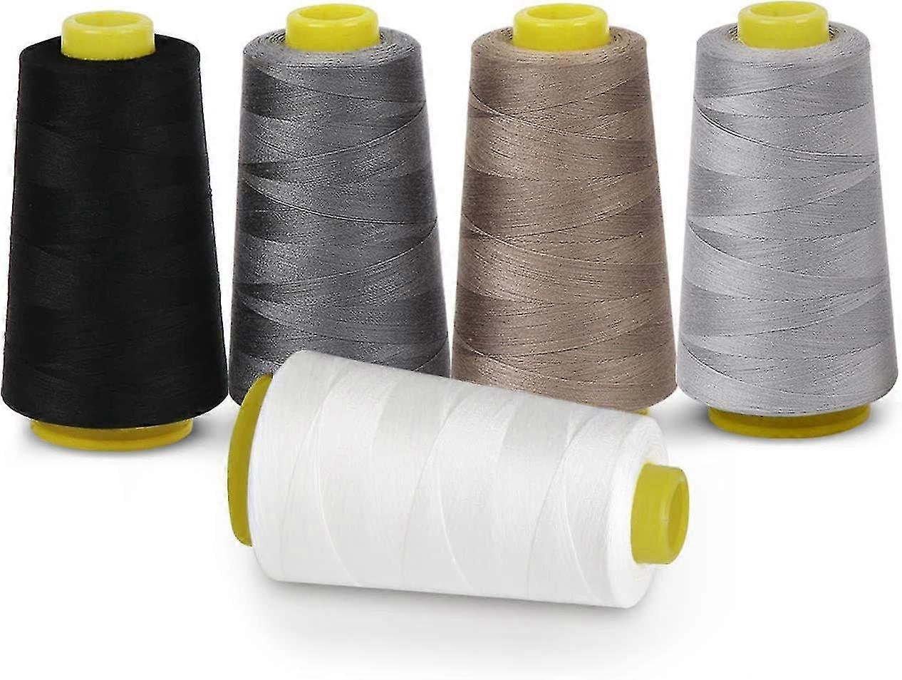 5pcs Heilwiy Spools Of Polyester Sewing Machine Thread 13715 Meters Per Perfect Gift