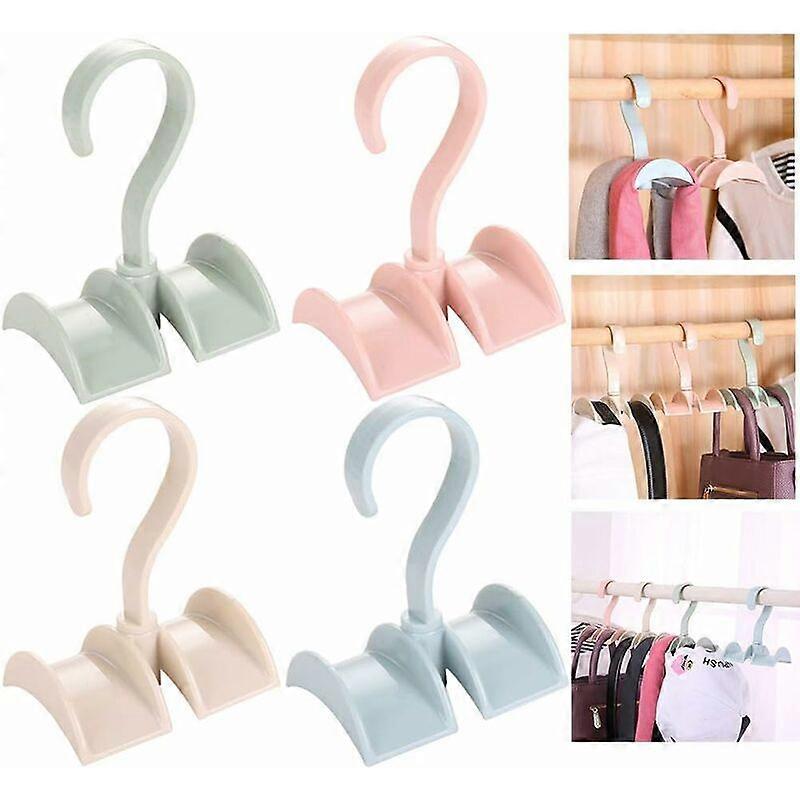 Rotating Handbag Hanger Rack Cabinet 4 PCS Rotating Holder for Hanging Handbag for Backpack Strap Tie Scarf