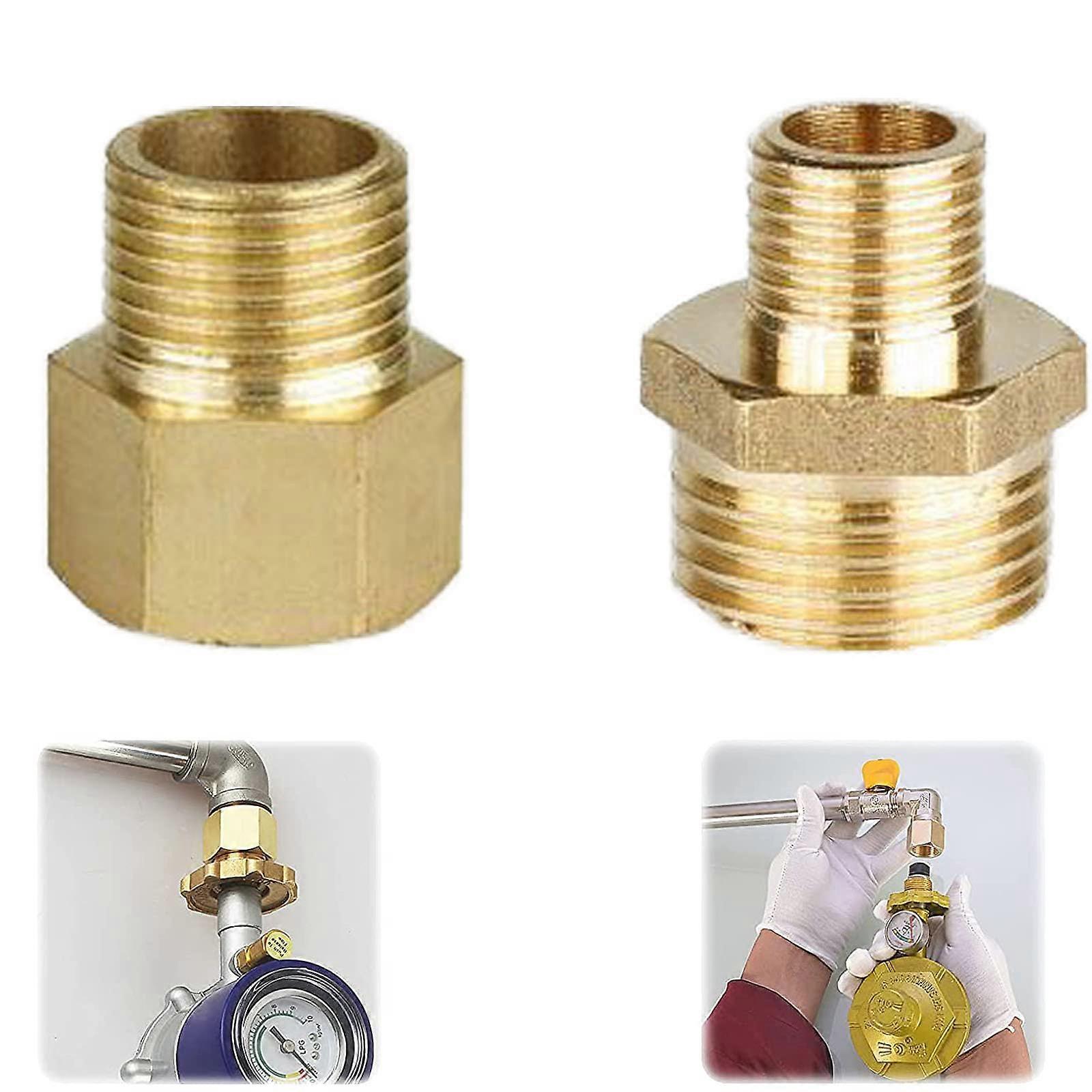 Gas Adapter Copper Gas Hose Adapter Gas Cylinder Connection Adapter Gas Adapter 1/2 to 1/4, 3/4 Connection Fitting for Gas Stoves, Camping Stoves, Sto