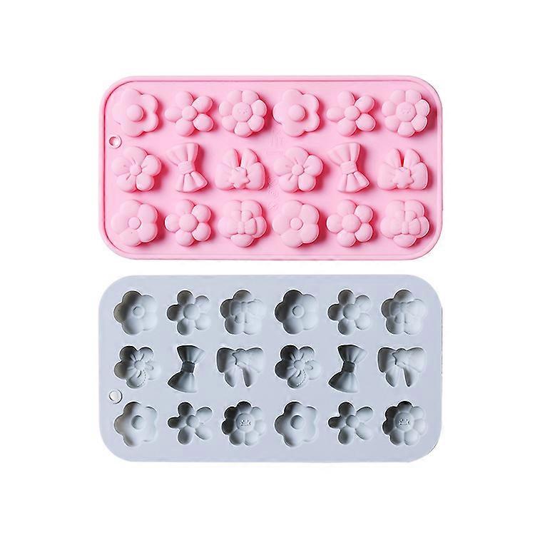 2-pack flower bow shape silicone mold