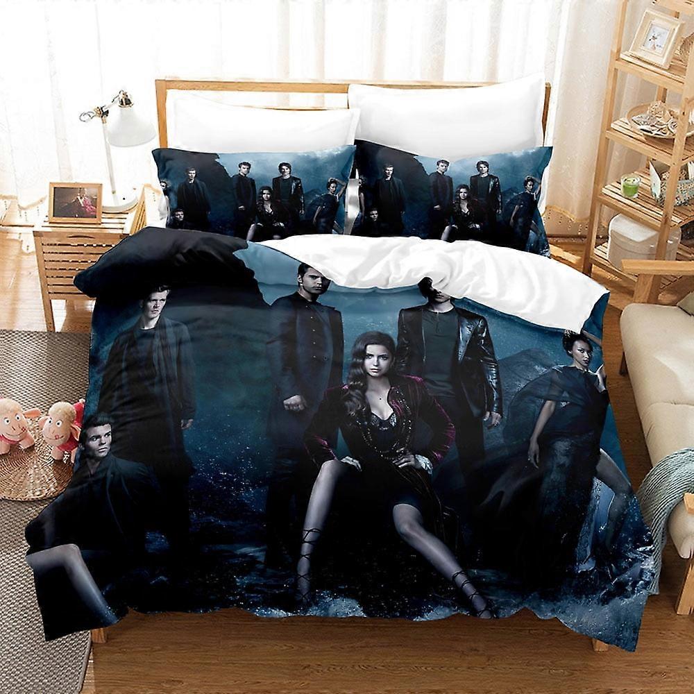 v5367  Bed Sheets Bedding Vampire_Diaries 3 Pcs Comforter Set with 2 Pillowcases,Vampire_Diaries Bedding Set Sheet Set for Kids Adults,All Season Ligh