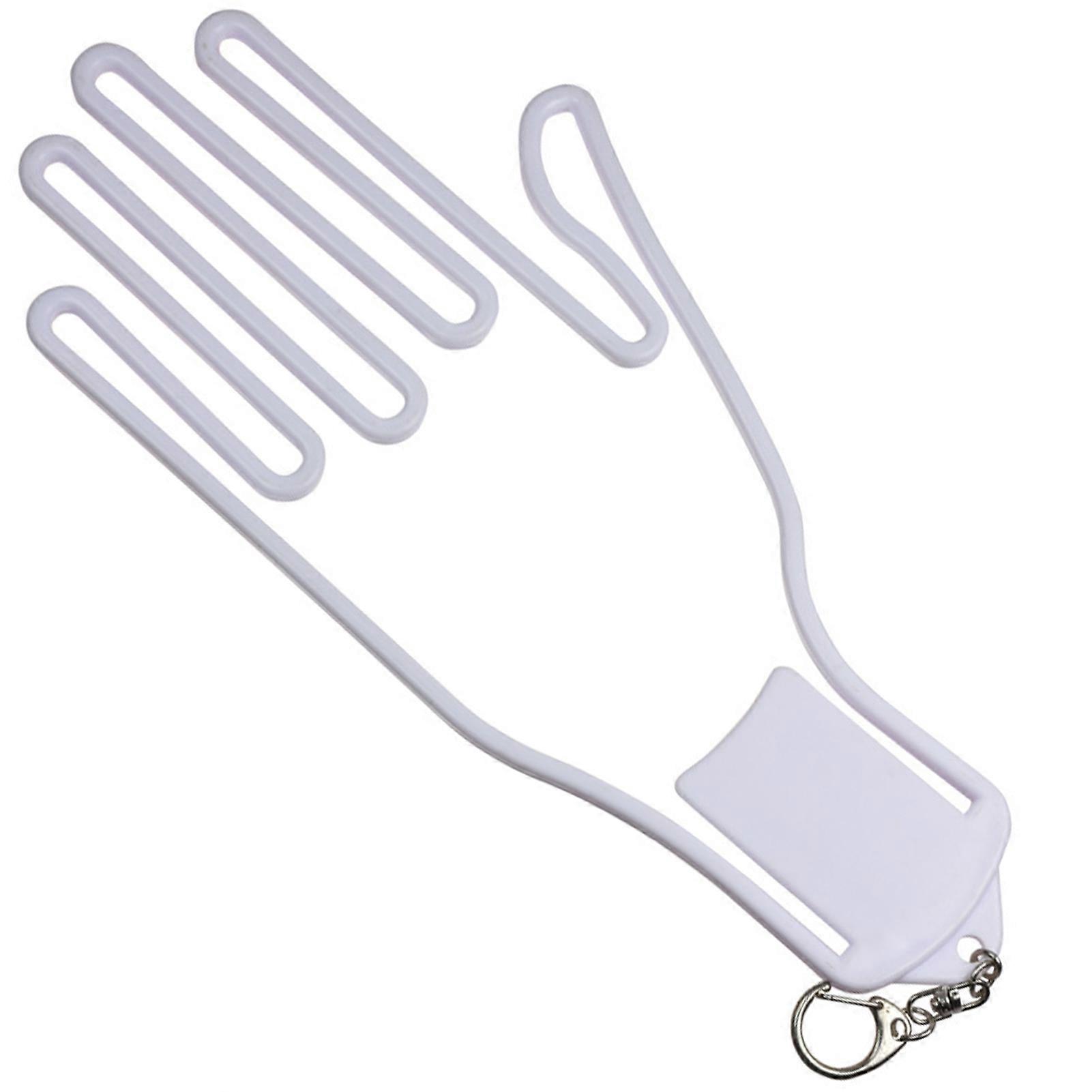 Plastic Glove Support Rack with Key Chain Left/Right Hand Support Frame Multifunctional Gloves Dryer Shaper
