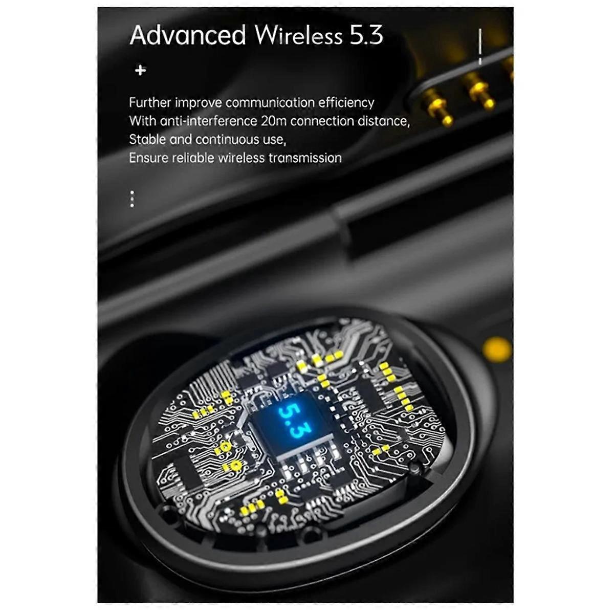 Wireless Bluetooth Clock Display Noise Reduction Low Latency TWS Bluetooth Headset for Mobile Gamin