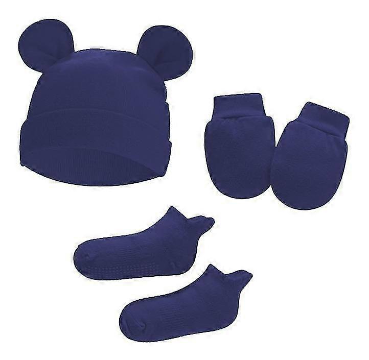 Newborn Gloves And Socks Set Navy Blue (1pcs)