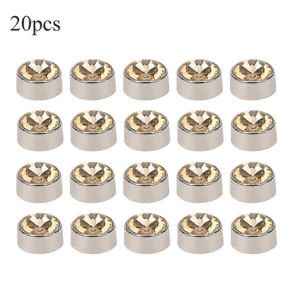 20Pcs καρφιά πριτσινιών γύρω από τη διακόσμηση τσαντών ρούχων παπουτσιών παπουτσιών κραμάτων DIY με τις ροδέλες 20Pcs κίτρινο 12mmCrystal