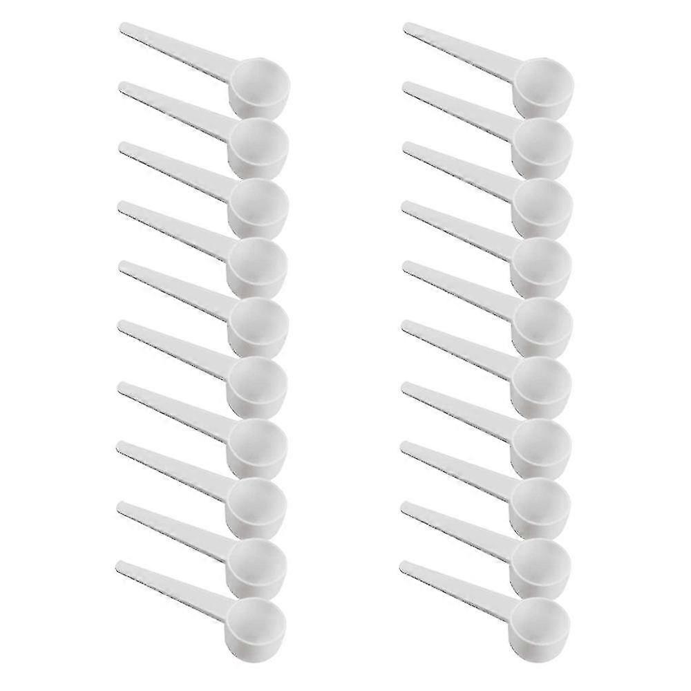 Long Handle Spoon Coffee Scoops Plastic Tablespoon(20pcs,white)