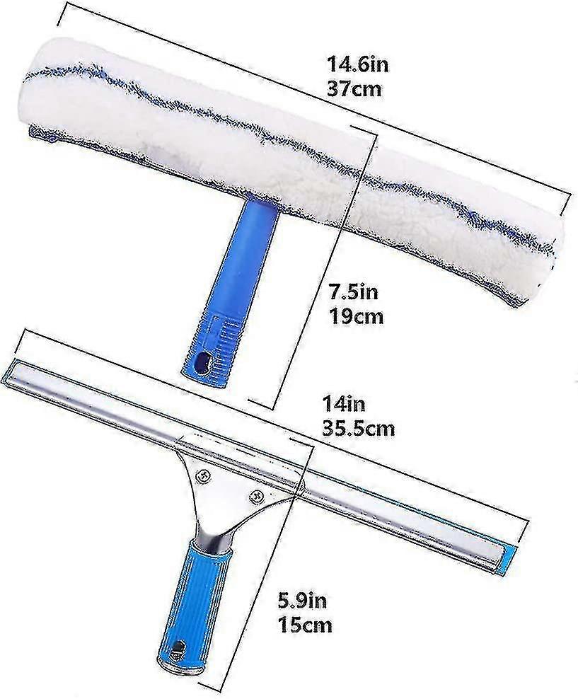 Window Cleaning Kit, Window Squeegee And Microfiber Cloth, Shower Squeegee With Rubber Lip, Window Cleaning Tool, Aquablade Squeegee 35cm