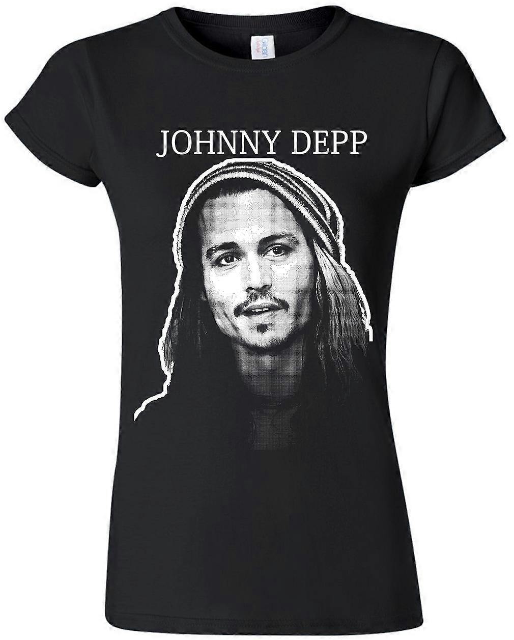 Ladies Johnny Depp Hat Tee T-Shirt