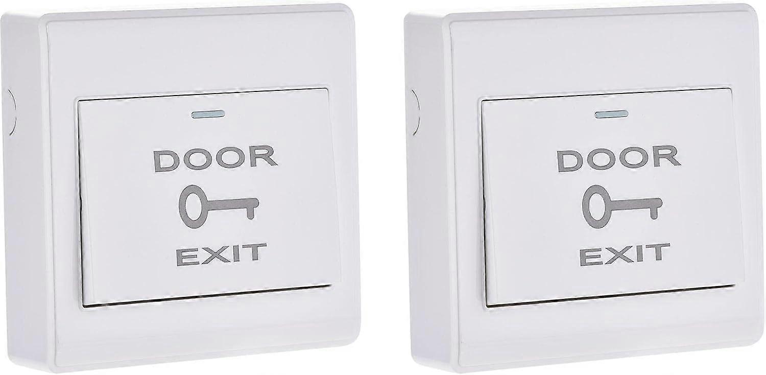 XHX sourcing karta Tryck för att avsluta tryckknapp frigöringsbrytare Dörr Åtkomstkontrollsystem PC Panel 86mmx86mm 12V 3A Vit 2st
