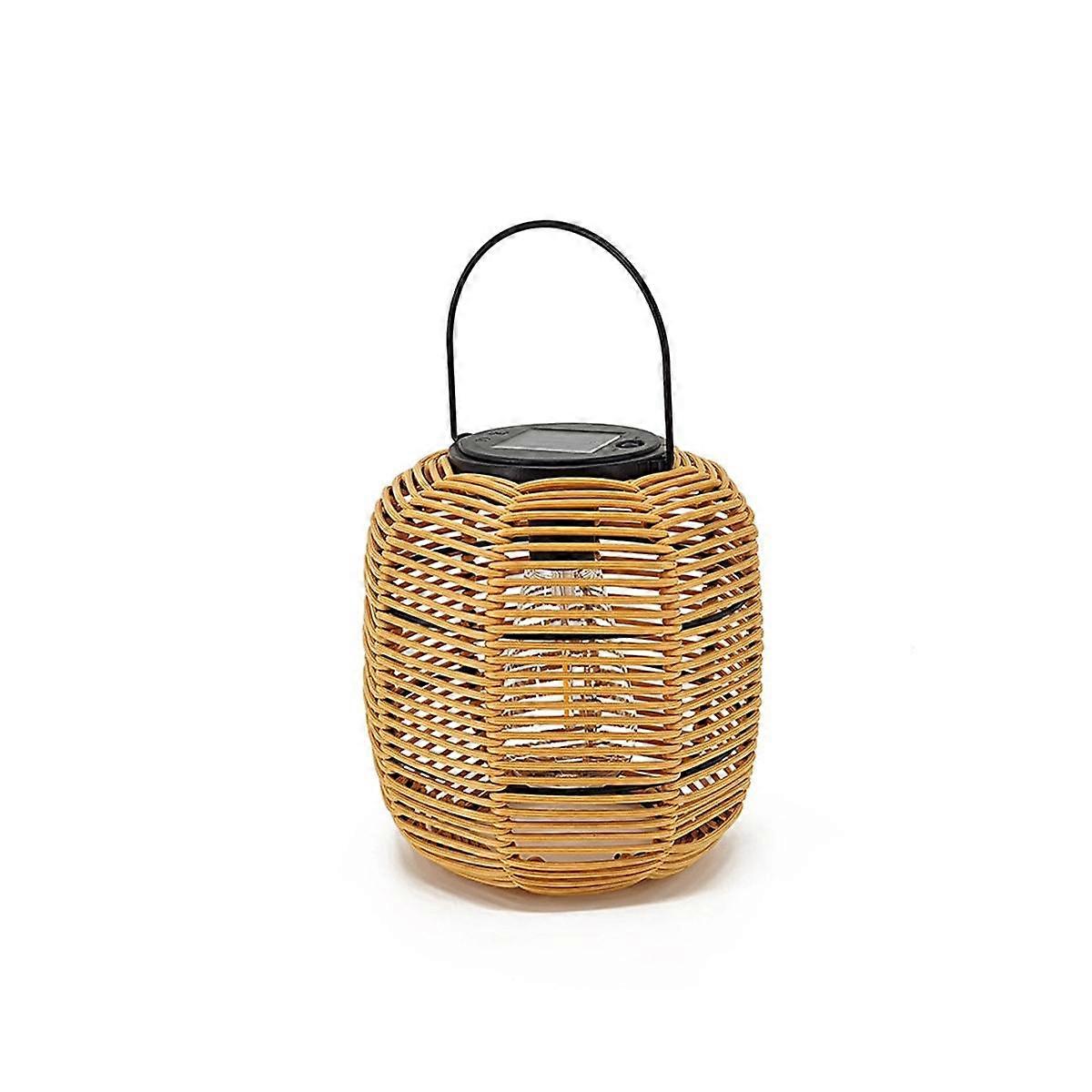 Lanterne suspendue en rotin solaire,Lanterne solaire avec poignée Lanterne extérieure solaire Lumières décoratives pour