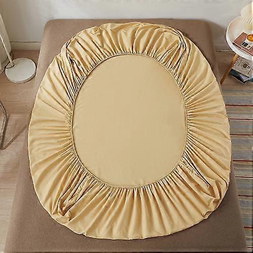100% Cotton Fitted Bed Sheet with Elastic Band Solid Color Mattress Cover