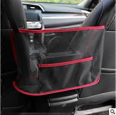 Car upgrade handbag wallet bracket, rear seat dog children's large capacity car mesh bag barrier to help safe driving (red)