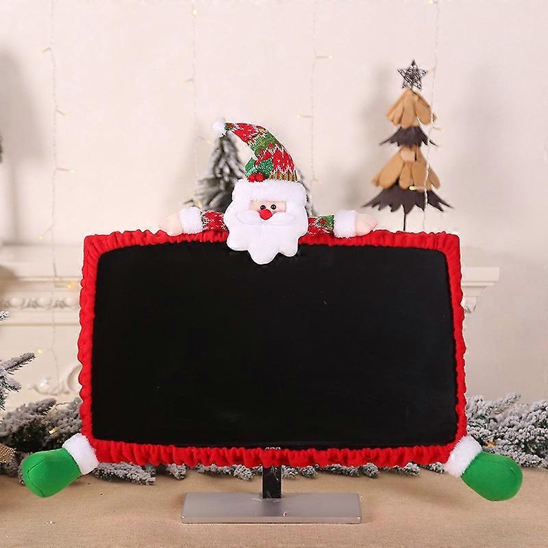 1pcs Computer Monitor Cover A, Christmas Cartoon Protective Case Cover for Computer PC Monitor, Christmas Cartoon Decorations, Computer Costume