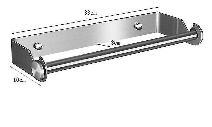Supporto per asciugamani in carta d'argento Supporto per asciugamani di carta da cucina in acciaio inossidabile Dispenser Supporto per asciugamani di carta Supporto per rotolo da cucina Montaggio a parete 33 * 8 * 10m