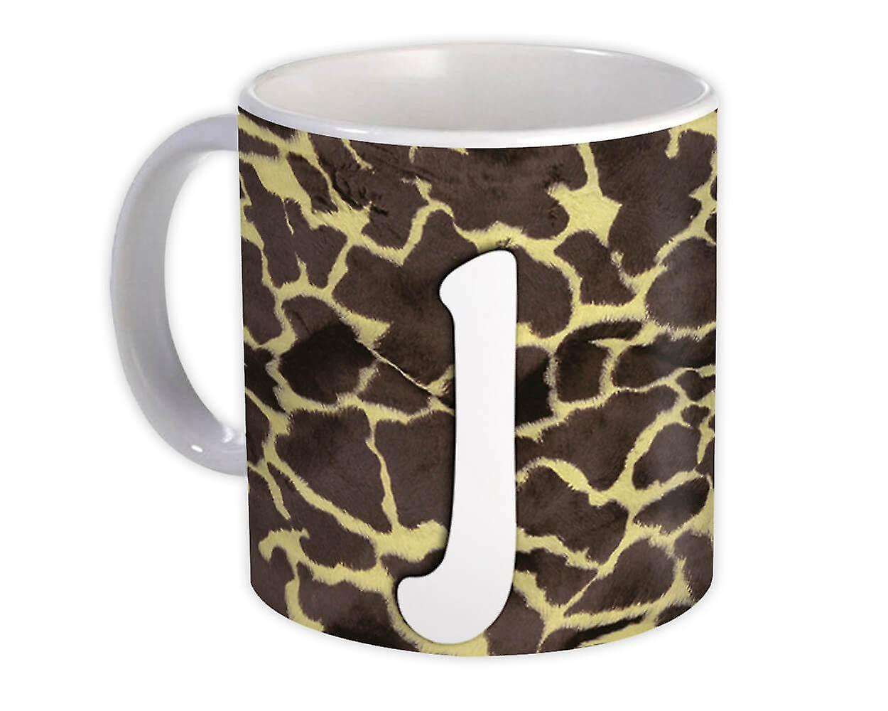 Geschenkbecher: Monogramm Buchstabe J Giraffe