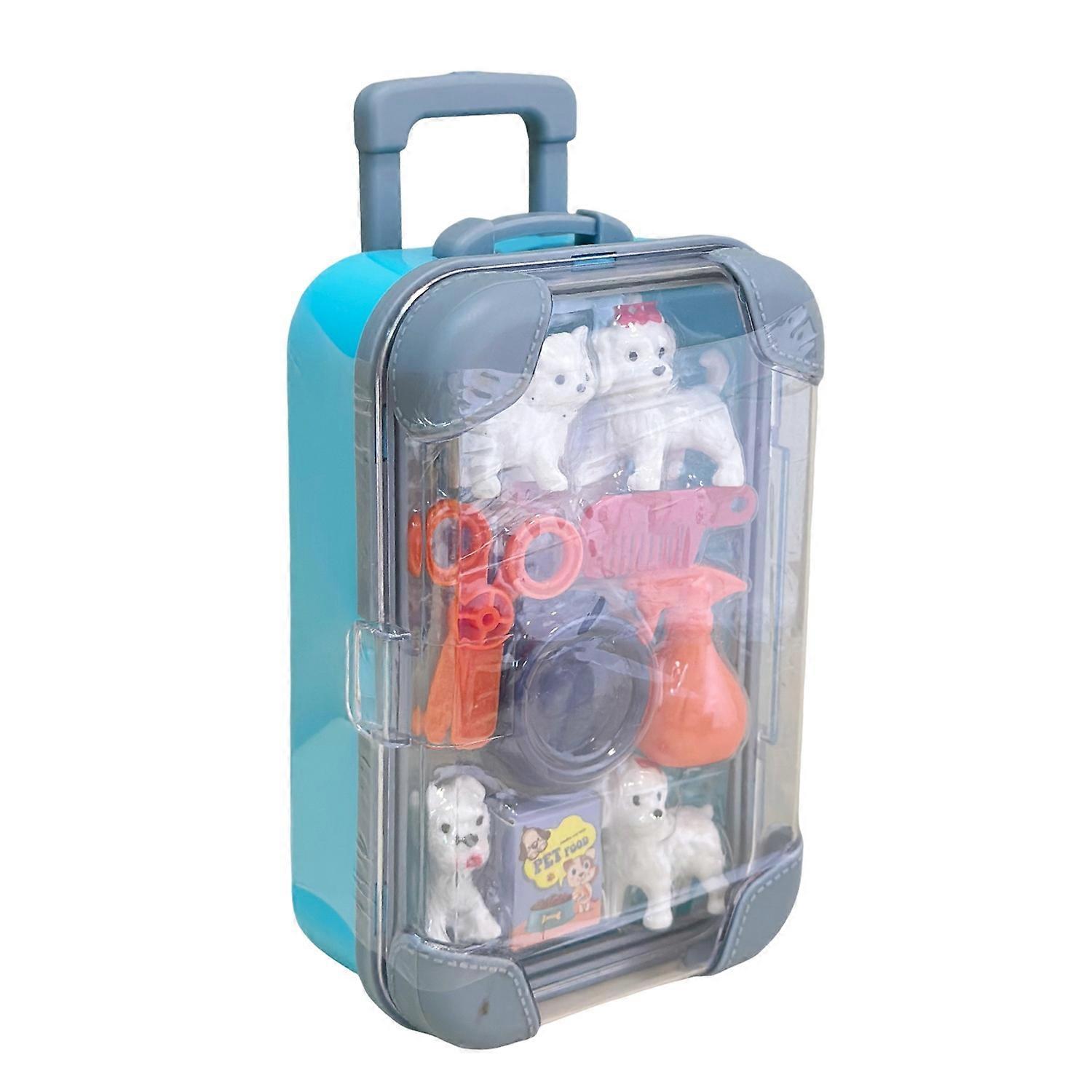 Dollhouse Mini Suitcase Trolley Luggage Handbag Model Candy Box Toy Stand Pretend Play Toy Suitcase