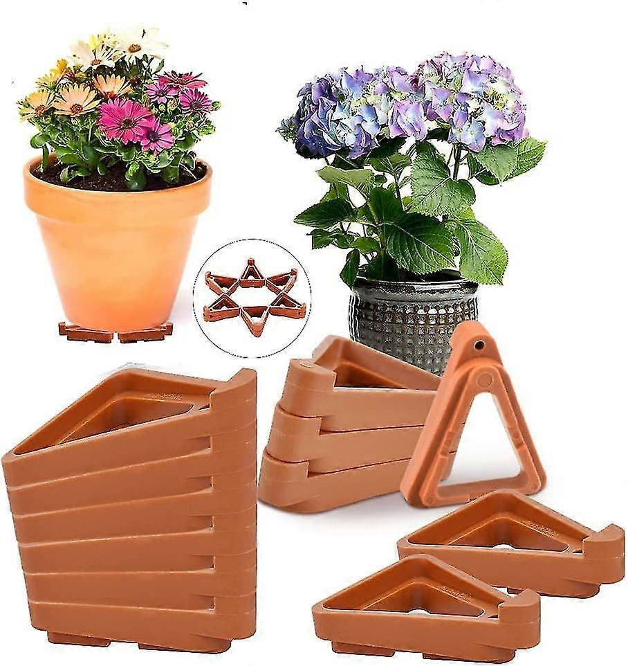 12 db virágcserép emelők háromszög állvány műanyag, lábujjak tartók cserepes növényi állvány