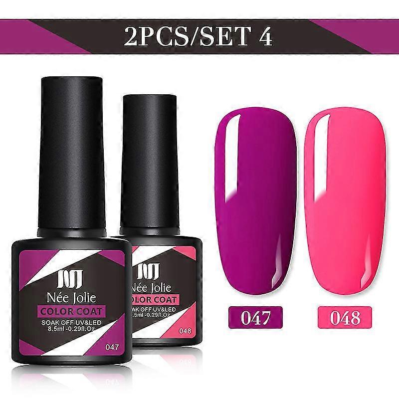 Festes Glitzer-Nagelgel 8,5 ml Set Nagelgel 2 Flaschen Set 4 - SNNGV