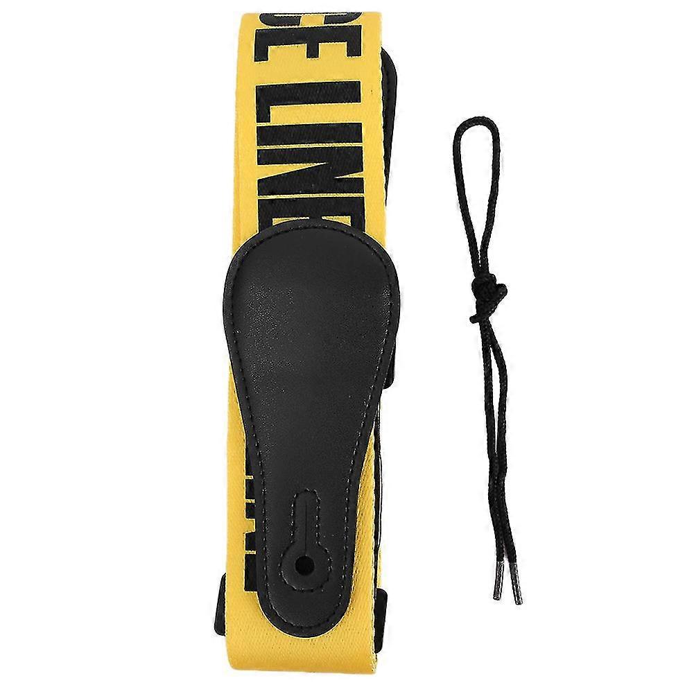 Universal Adjustable Yellow Warning Line Pattern Guitar Strap Musical Instrument Accessories