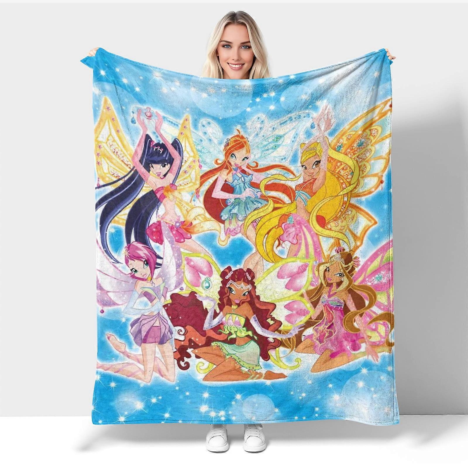 Winx Club Throw Blanket,Weighted Blanket Super Soft Warm Flannel Warm Micro Plush Blanket,Blankets Queen Size,Cooling Su-KDE32591