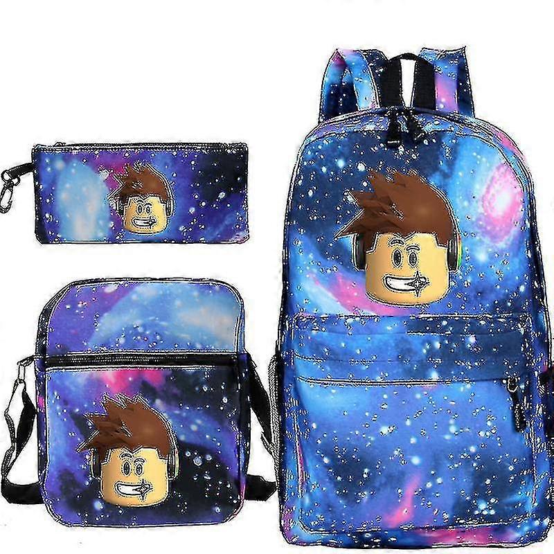 Roblox Backpack Three-piece School Bag-