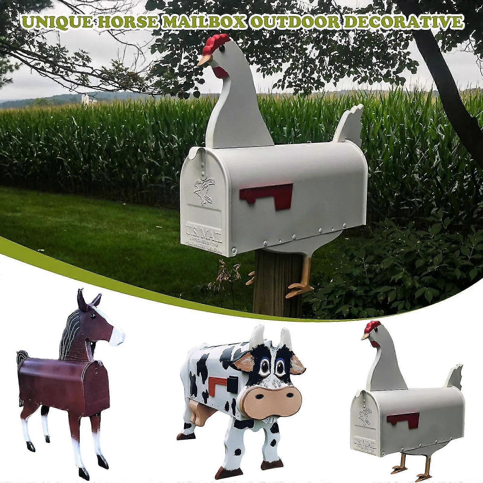 Handmade Custom Metal Cow Mailbox Funny Farm Animal Mailboxes For And Outside Garden Dcor