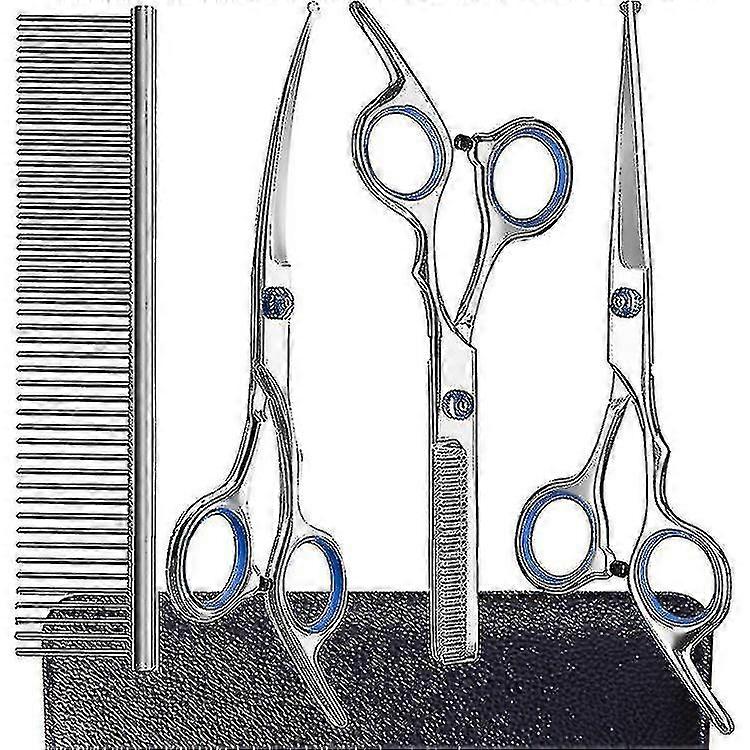 3pcs Dog Grooming Scissors Kit Professional Safety Thinning Shears Comb