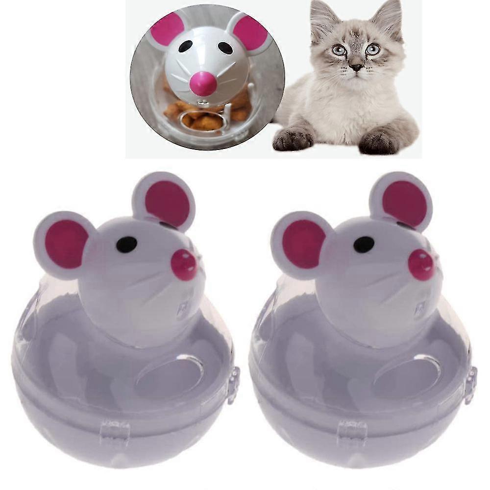 2 Pcs Mouse Shape Stand Up Feeder Feeding Toy