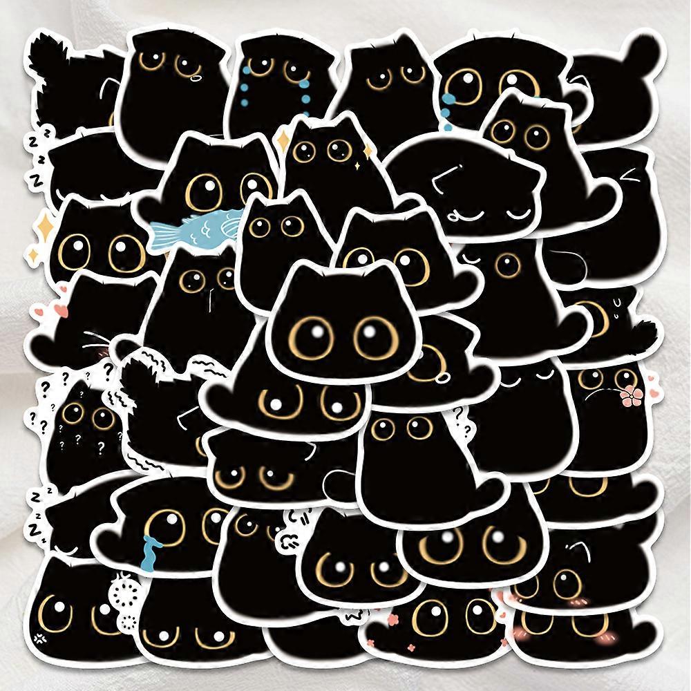 10/40/80PCS kawaii černá kočka roztomilé brikety samolepky dárkový notebook zavazadla motocykl notebook lednice obtisk graffiti samolepka