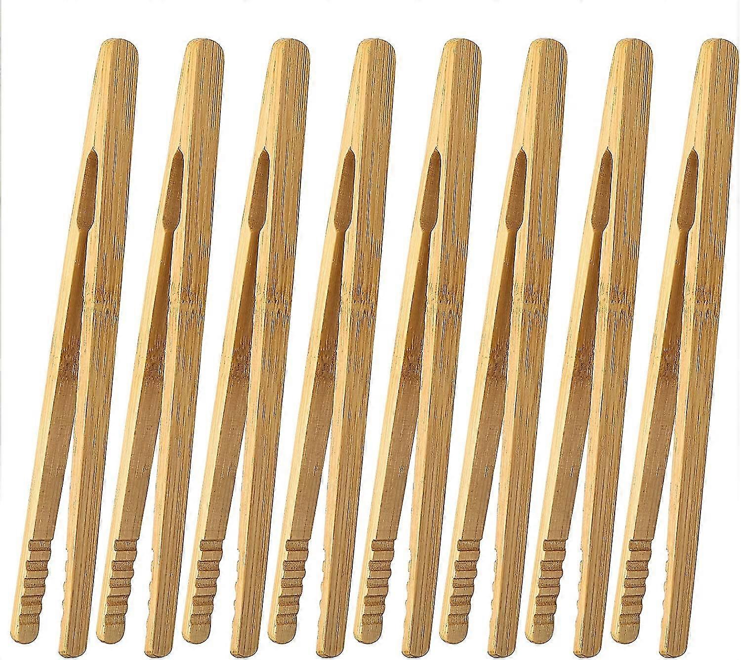 12 Pieces Kitchen Tong Bamboo 17.8 Cm Reusable Eco-friendly Bread Clips