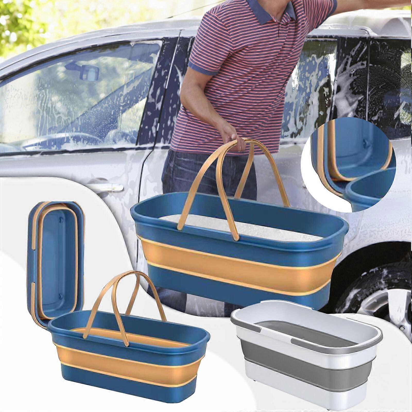 Foldable Flat Mop Cleaning Buckets Flat Mop Large Foldable Portable Mop Bucket,100% New