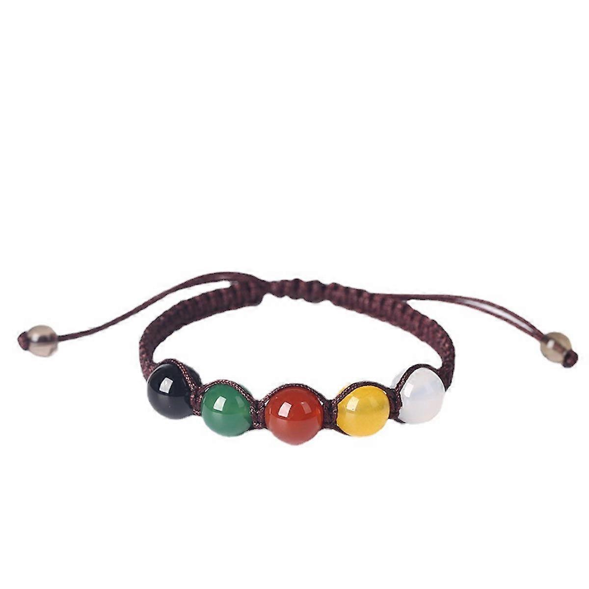 Jewelry Fortune Bracelet Five Color Agate Braided Bangle Adjustable