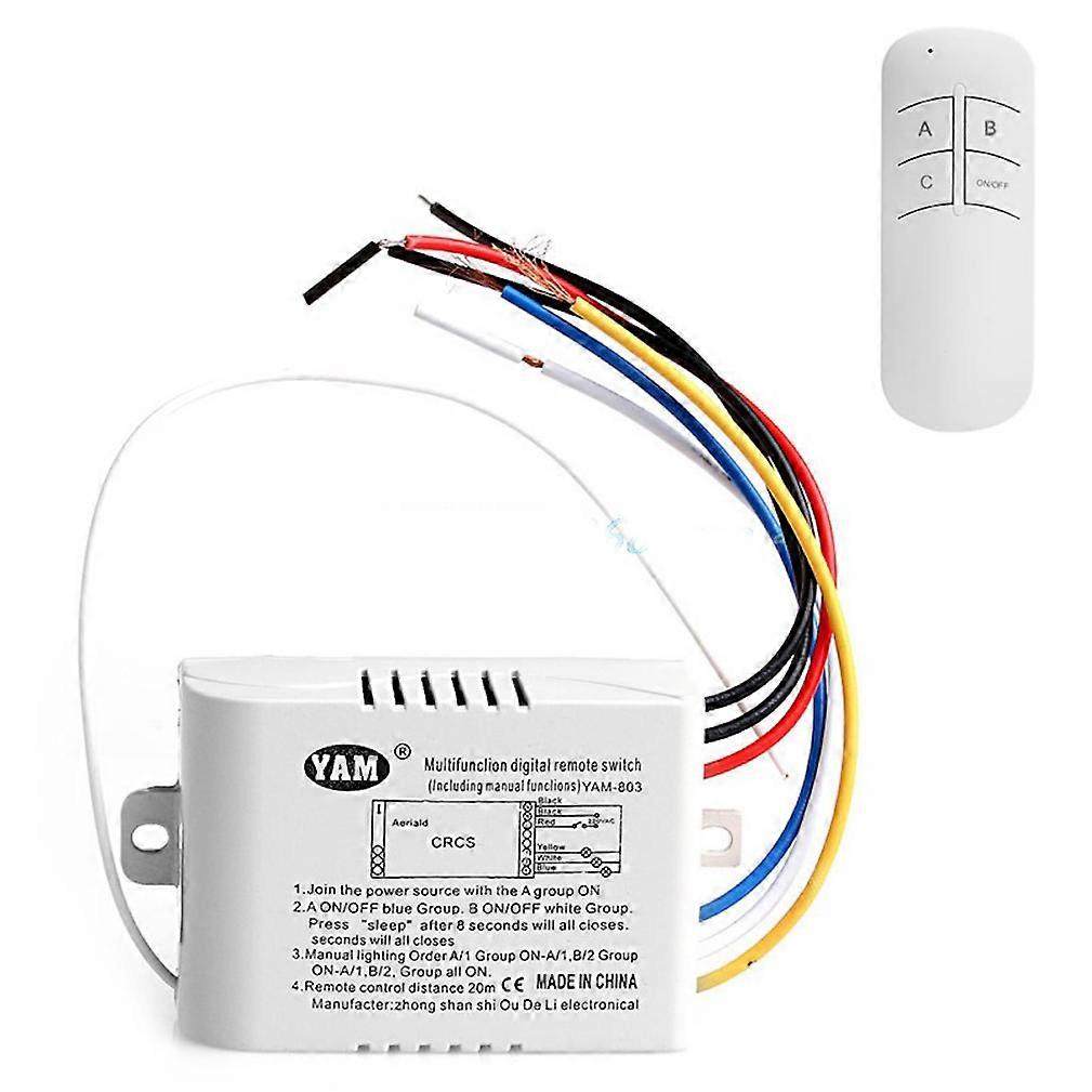 Switch Wireless Remote Control Switch 3 Channel ON/OFF Lamp Receiver Transmitter 803 #H028#