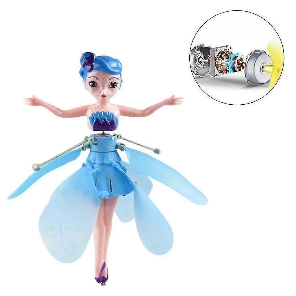 Mini Infrared Sensor Flying Kids Toy Induction Hand Control Blue 19cm