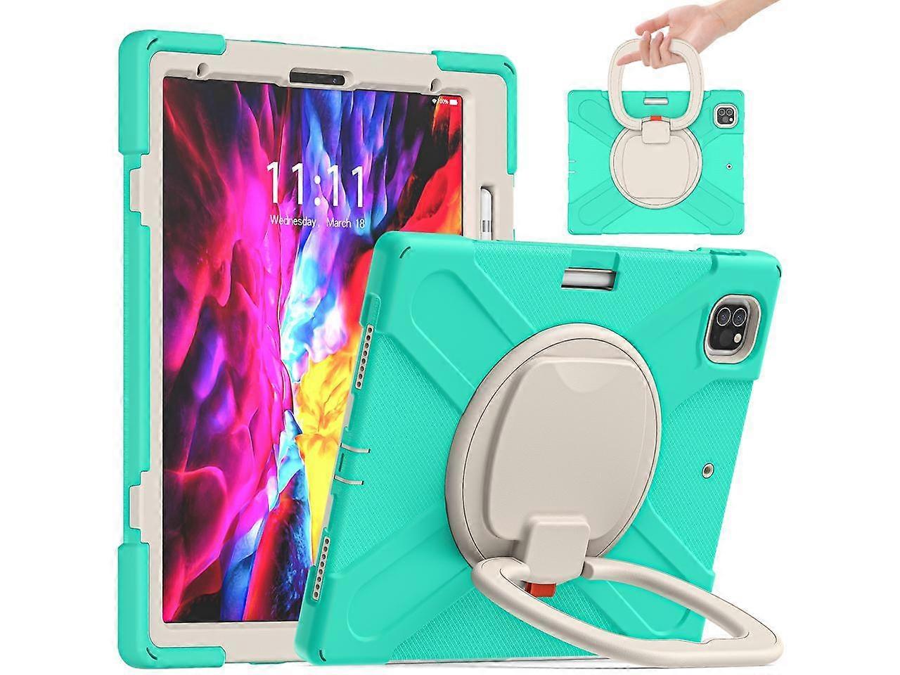 Case for iPad Pro 12.9 2020 4th Generation and iPad Pro 12.9 Inch 2018 3rd Generation, Heavy Duty Shockproof Cover with Rotating Stand / Pencil Holder
