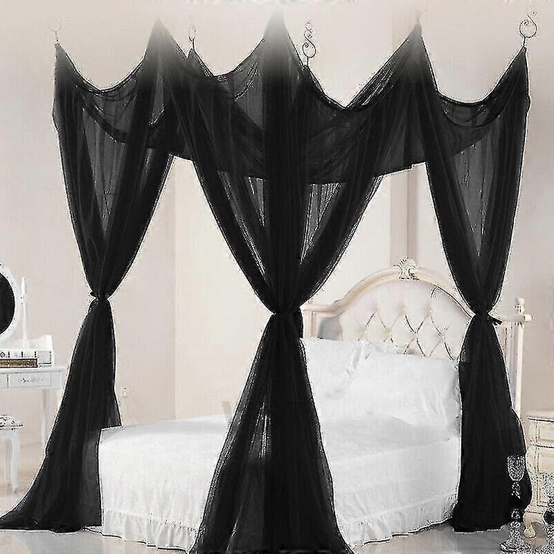 4 Corners Post Bed Canopy Curtain Mosquito Net Or Frame Single Double King