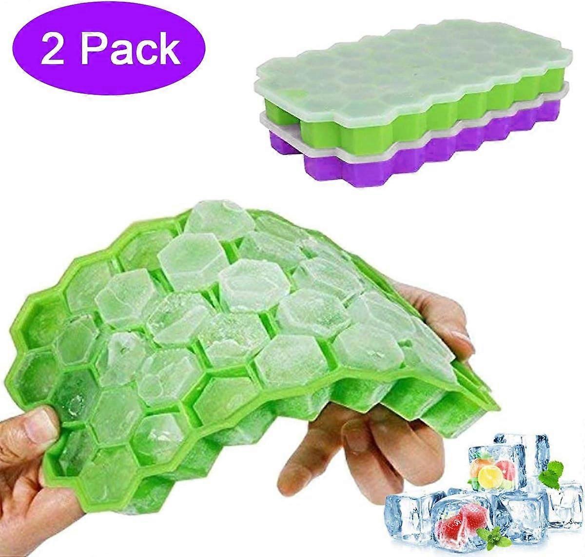 Silicone Ice Cube Tray with Lid Set of 2 37 Ice Cube Tray Ice Cube Tray DIY Ice Cube Tray for Family